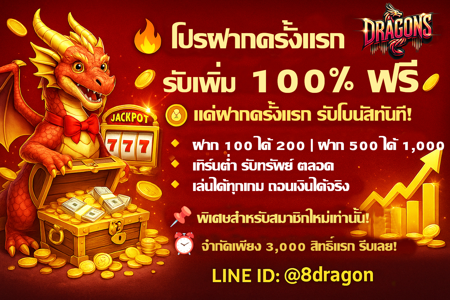 🔥 โปรฝากครั้งแรก รับเพิ่ม 100%
